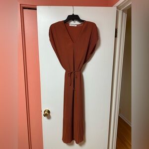 Samsoe Samsoe V-Neck Women's Midi Dress with Tie Waist